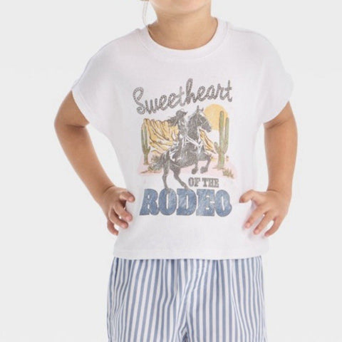 Grayson Mini Girl's White Sweet Heart Rodeo Sleeveless Blouse | Grayson In Lebanon