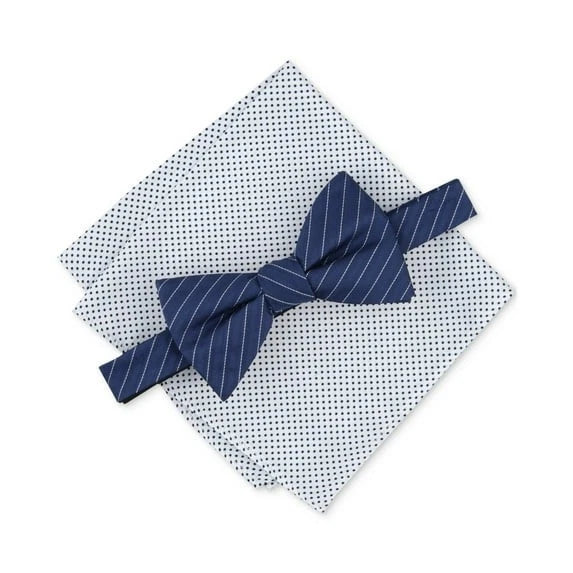 Alfani Men's White & Navy Ozark Stripe Bow | Alfani In Lebanon