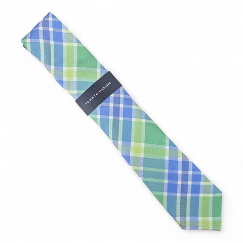 Tommy Hilfiger Men's Green Blue Modern Tie Multi Plaid Silk Blend |  Tommy Hilfiger In Lebanon