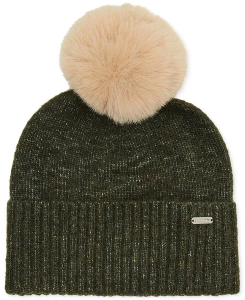 Steve Madden Women's Olive Green Marled Knit Pom Pom Beanie | Steve Madden In Lebanon