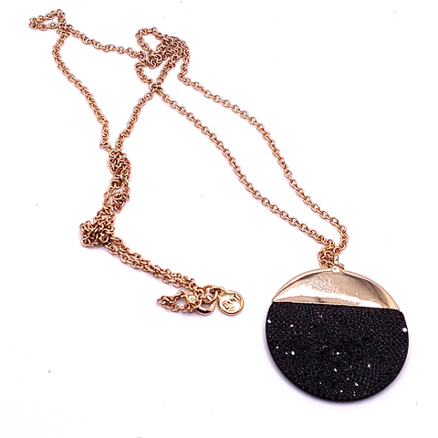 DKNY Women's Gold Large Textured Coin Pendant Necklace |DKNY in Lebanon