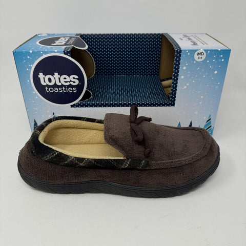 TOTES Men's Brown Microterry Moccasin Memory Foam Slippers | TOTES In Lebanon