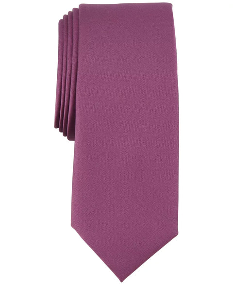 Alfani Men's Plum Solid Texture Slim Tie ABL421
