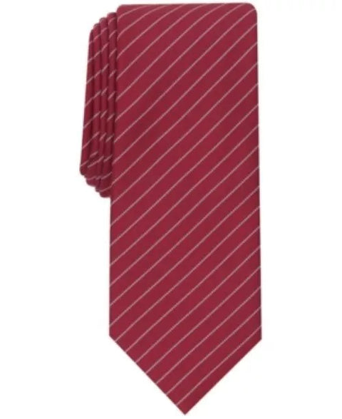 Alfani Men's Burgundy Fowler Striped Tie ABL401