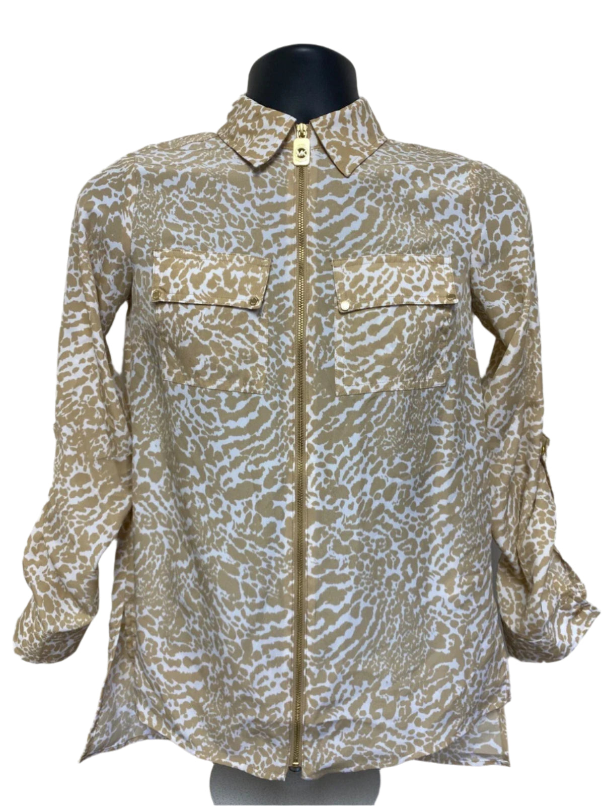Michael Kors Women's Animal-Print Zip-Front Shirt | Michael Kors In Lebanon