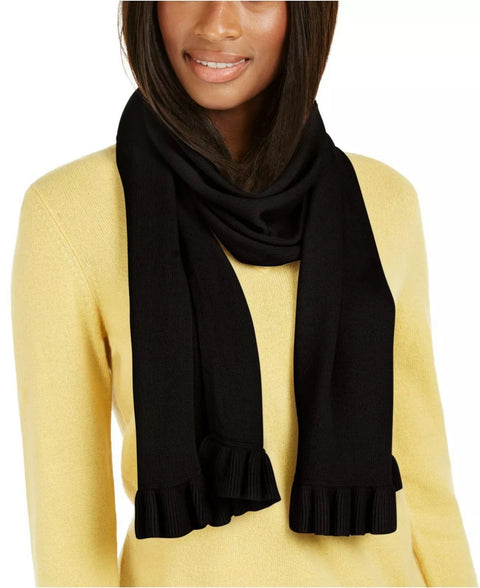 Charter Club Women's Black Ribbed 100% Cashmere Scarf| Charter Club In Lebanon