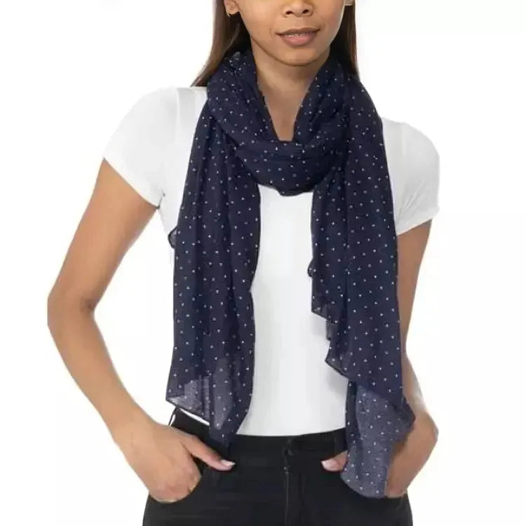 Jenni Women's Navy Spot Printed Scarf| Jenni In Lebanon