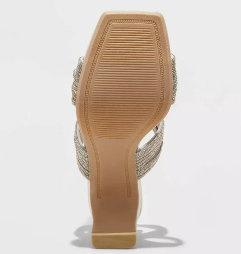 A New Day Women's Silver Tammy Rhinestone Sandal | A New Day In Lebanon