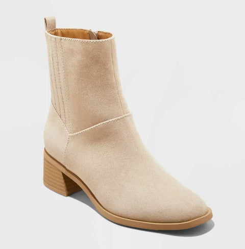Universal Thread Women's Taupe Ashely Low Block Ankle Boots |Universal Thread In Lebanon