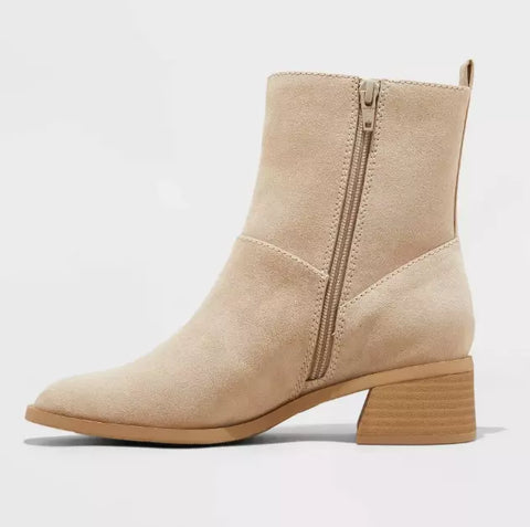 Universal Thread Women's Taupe Ashely Low Block Ankle Boots |Universal Thread In Lebanon
