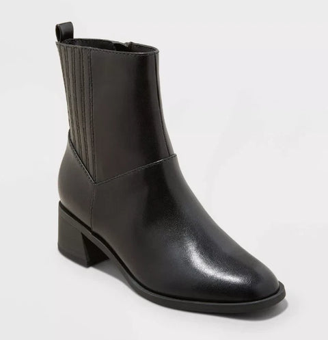 Universal Thread Women's Black Ashely Low Block Ankle Boots | Universal Thread In Lebanon