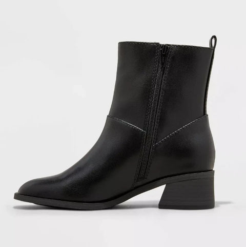 Universal Thread Women's Black Ashely Low Block Ankle Boots | Universal Thread In Lebanon