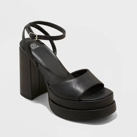 Wild Fable Women's Black  Alessia Platform Heels with Memory Foam Insole|Wild Fable In Lebanon