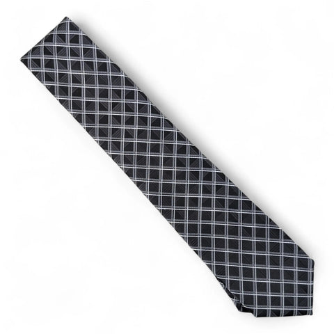 Perry Ellis Portfolio Men's Black Karmen Grid Tie | Perry Ellis Portfolio In Lebanon