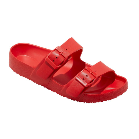 Shade & Shore Women's Red Neida EVA Two Band Footbed Slipper | Shade & Shore In Lebanon