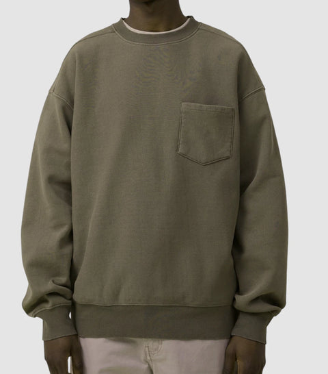 Cotton On Men's Khaki Green Oversized Fleece Long Sleeve Pullover Sweatshirt | Cotton On In Lebanon