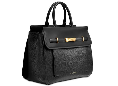 Donna Karan New York Women's Black Oceanside Top Handle Leather Handbag  | Donna Karan In Lebanon