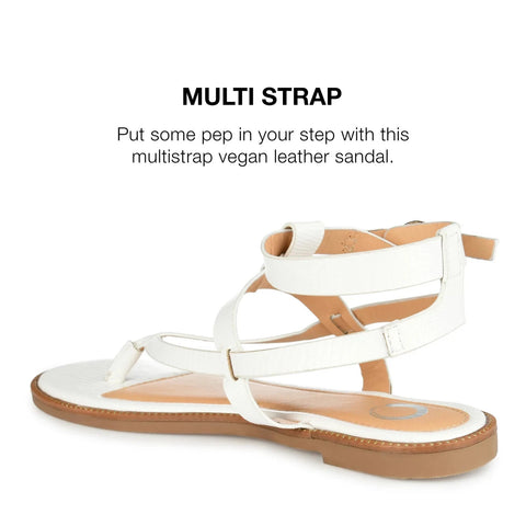 Journee Collection Women's White Tangie Faux Leather Sandal | Journee Collection In Lebanon