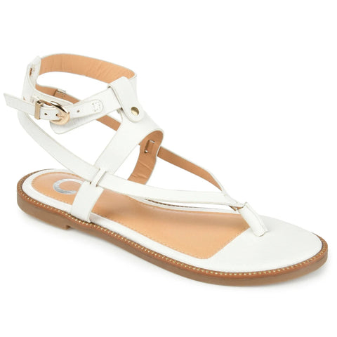 Journee Collection Women's White Tangie Faux Leather Sandal | Journee Collection In Lebanon