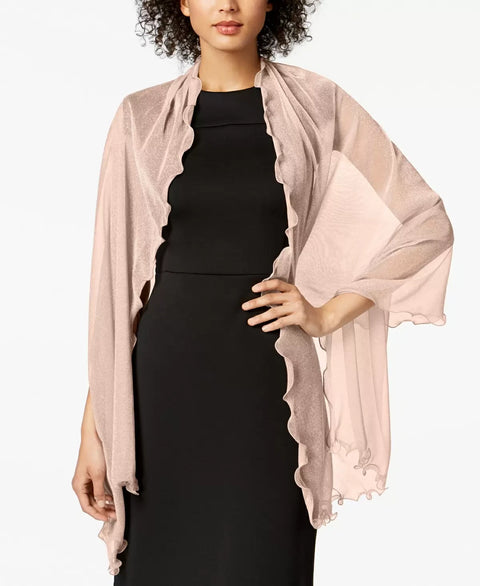 I.N.C. International Concepts Women's Dusty Gold Concepts Ruffle-Edge Metallic Wrap | I.N.C. International Concepts In Lebanon