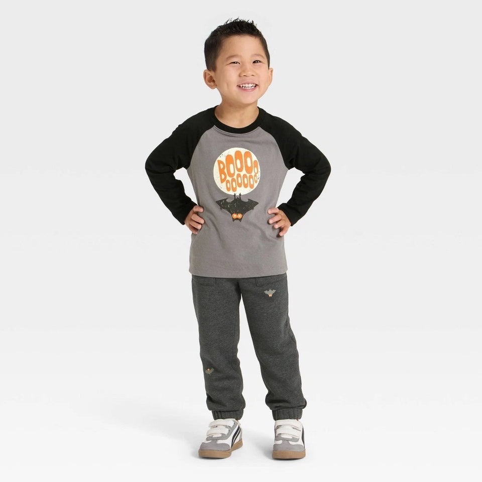 Cat & Jack Boy's Black & Grey Halloween French Terry Pajama Set 2 Pieces | Cat & Jack In Lebanon