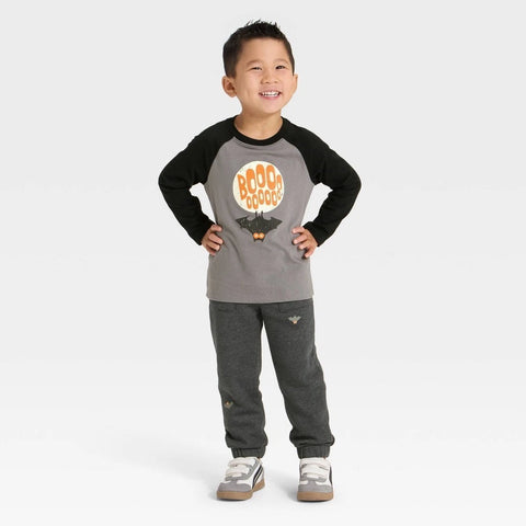 Cat & Jack Boy's Black & Grey Halloween French Terry Pajama Set 2 Pieces | Cat & Jack In Lebanon