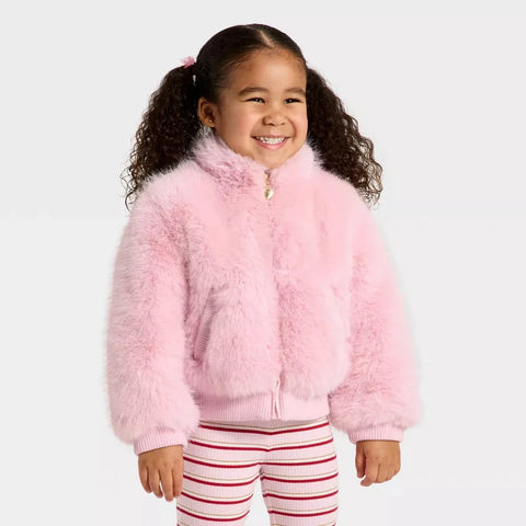Cat & Jack Girl's Pink Faux Fur Bluson Jacket | Cat & Jack In Lebanon