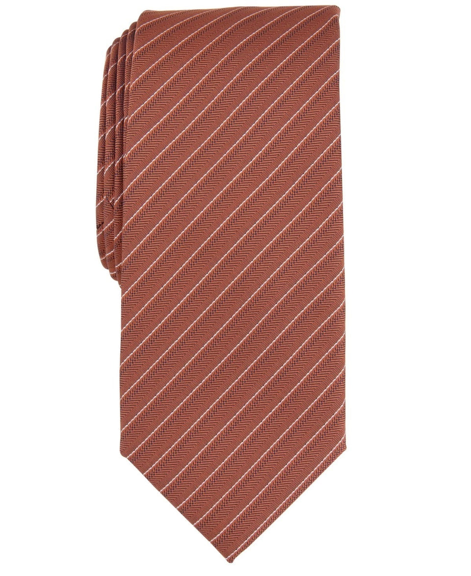 Alfani Men's Cognac Ozark Stripe Neckties