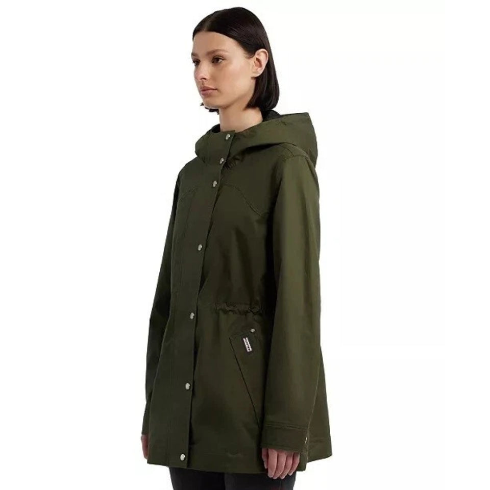 Hunter Women's Olive GreenHooded Waterproof Rain Jacket