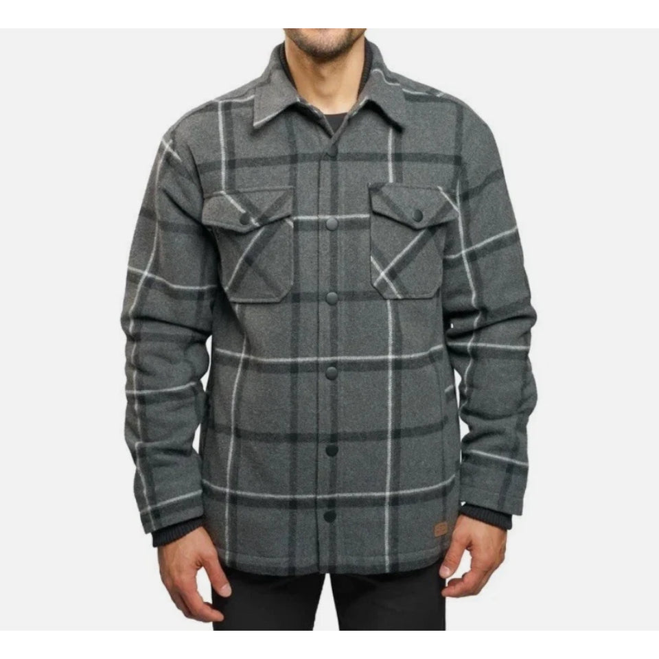 Jachs New York Men's Dark Grey Wool Blend Sherpa LinedOvershirt