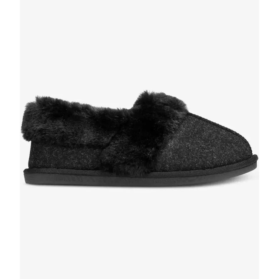 Charter Club Women’s Black Plush Faux Fur Lined Slippers