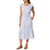 Briggs Women's Blue/White  Linen Blend Tiered Dress