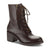 Sun Stone Women's Dark Brown Sheilaa Lace-Up Zip Lug Combat Boots