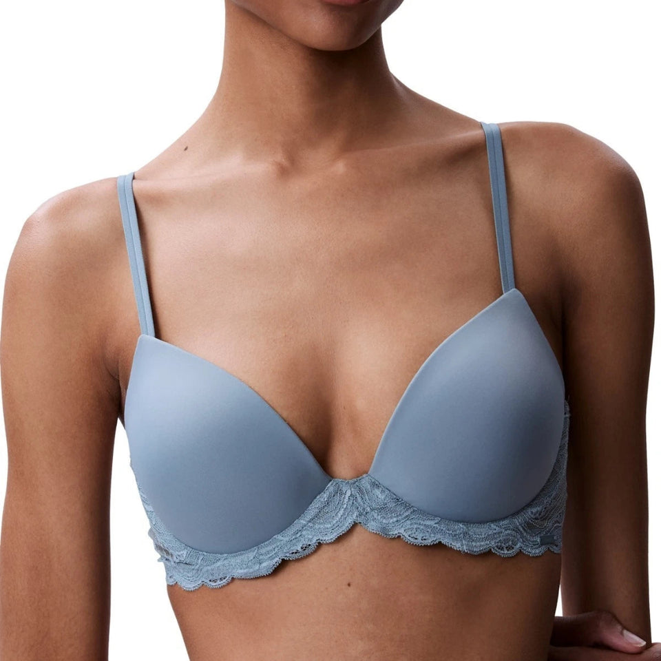 Calvin Klein Women's Dusty Blue ensual Stretch Lace Lift Demi Bra