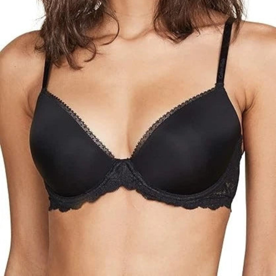 Calvin Klein Women's Black Seductive Comfort with Lace Demi Bra