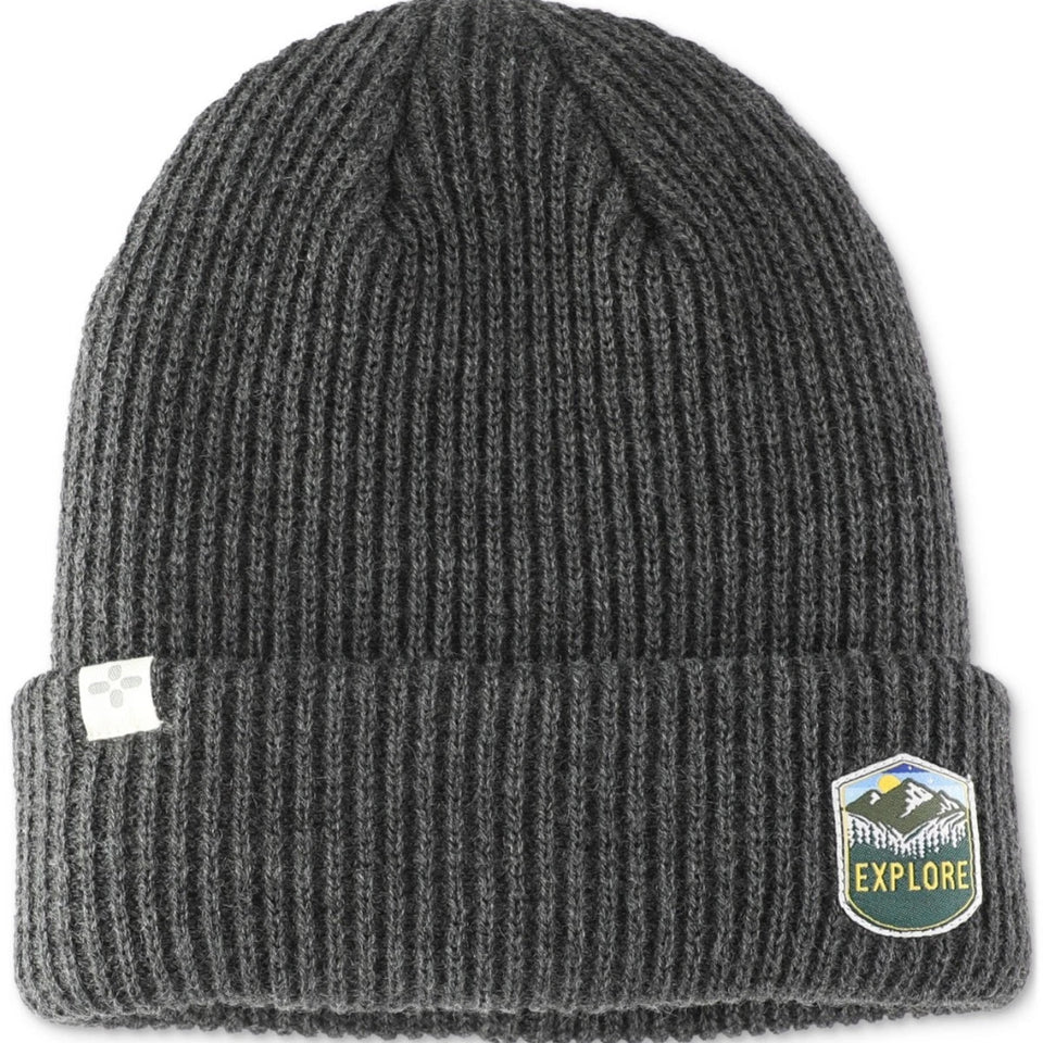 Sun + Stone Men's Gray Explore Patch Beanie