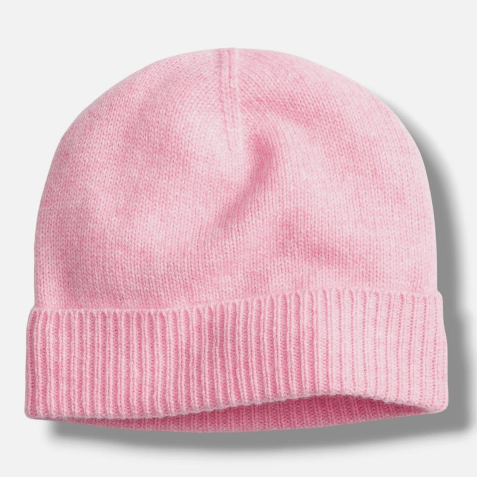 Charter Club Women's Pink Cashmere Cuffed Beanie