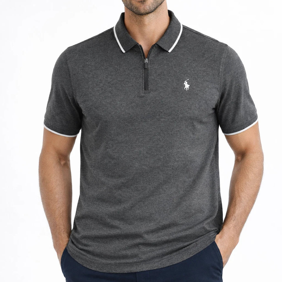 Polo Ralph Lauren Men's Gray Stretch Mesh Classic Fit Polo