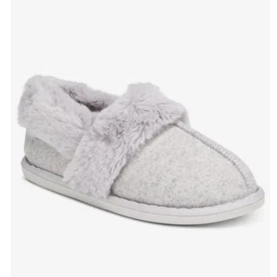 Charter Club Women's Gray Faux-Fur-Lined Slippers