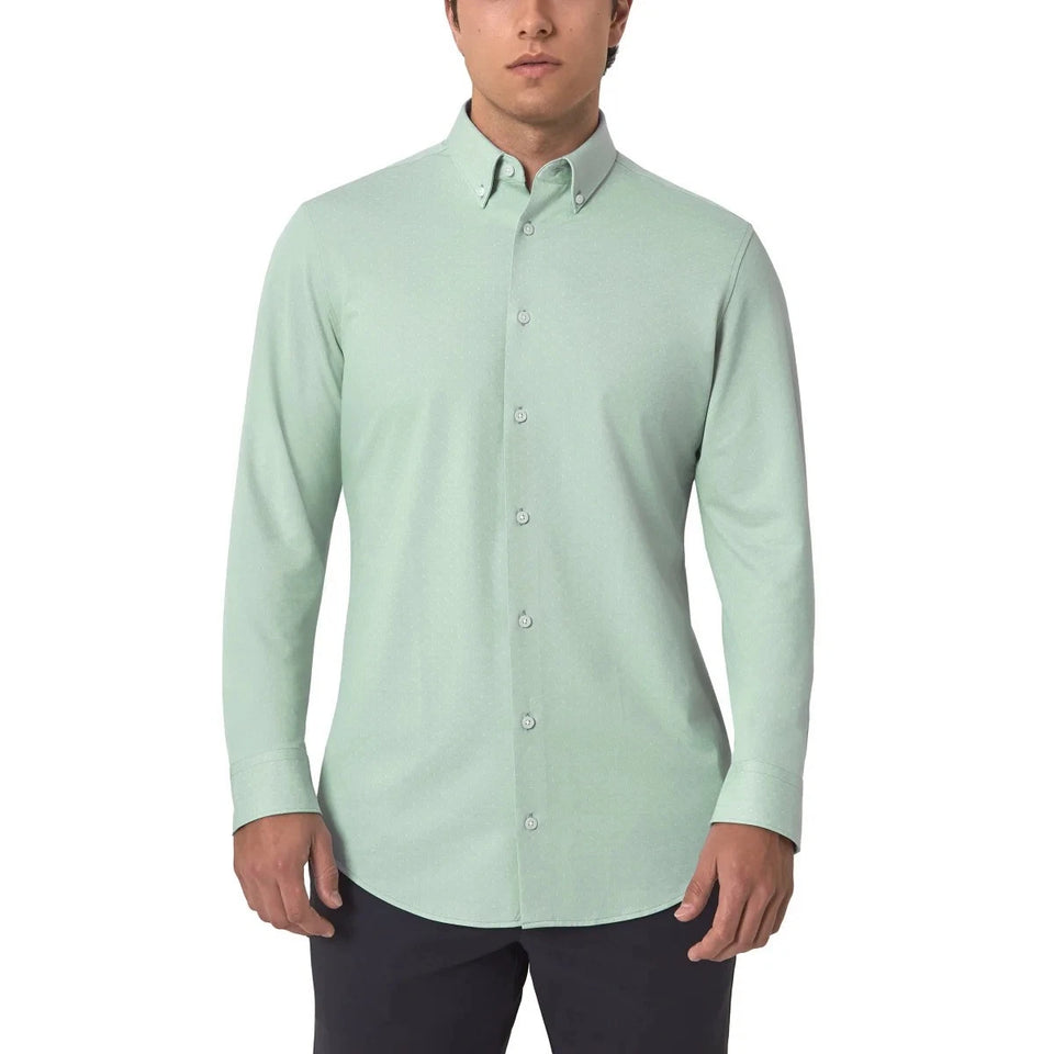 Modern Ambition Men's Green Button-Up Sports Shirt