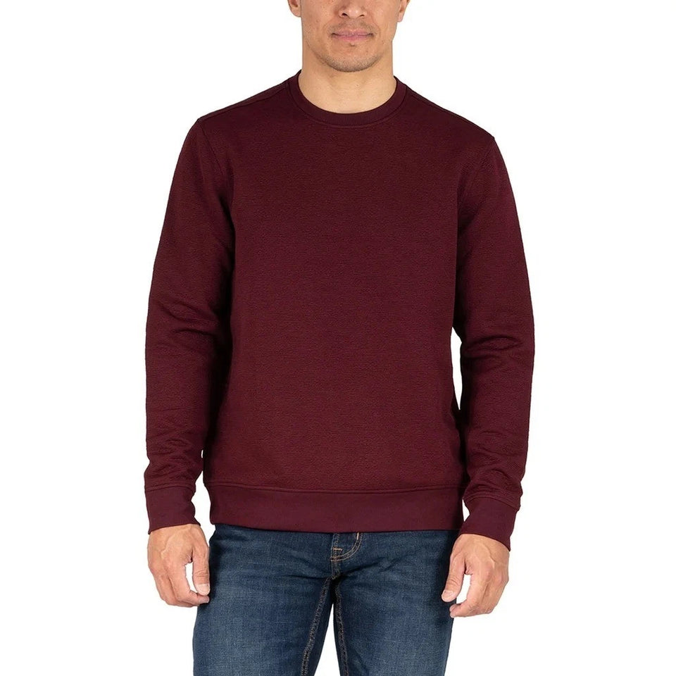 Gerry Men's Burgundy Textured Crewneck Sweatshirt