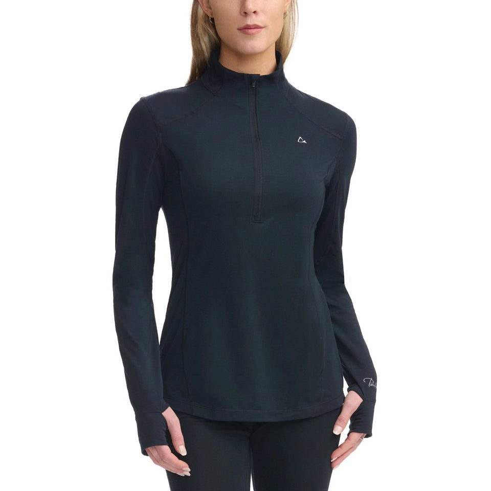 Paradox Women's Black Pullover Merino Blend Base Layer Blouse