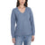 Frye Women's Dusty Blue Patchwork Knitted V-Neck Sweater