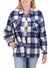 HFX Women's Multicolor Button Down Front Pocket Overshirt
