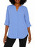 Mario Serrani Italy Women's Blue Button Front Roll Sleeve Shirt
