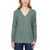 Buffalo Women's Sage Green Cozy V-Neck Long Sleeve Blouse