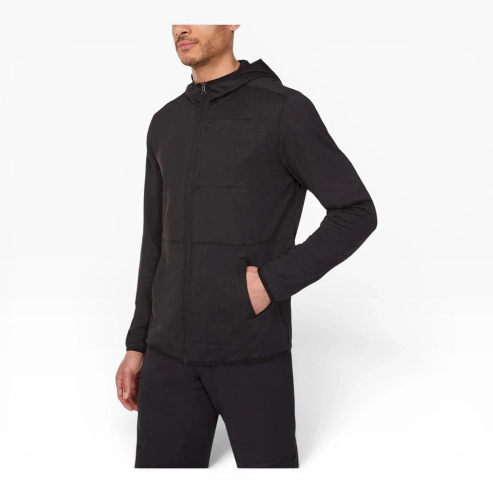 Merrell Men's Black Full Zip Grid Fleece Jacket