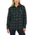 Lands' End Women's Green & Navy Long Sleeve Flannel Shirt