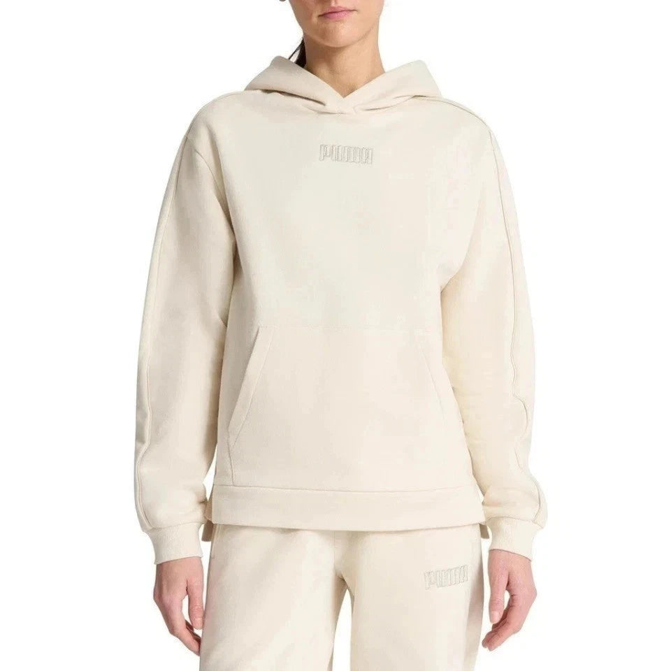 PUMA Women’s Cream Fleece Pullover Kangaroo Pocket Hoodie