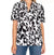 Well Worn Women's Black & White Cuffed Ruffle Sleeve V-Neck Blouse